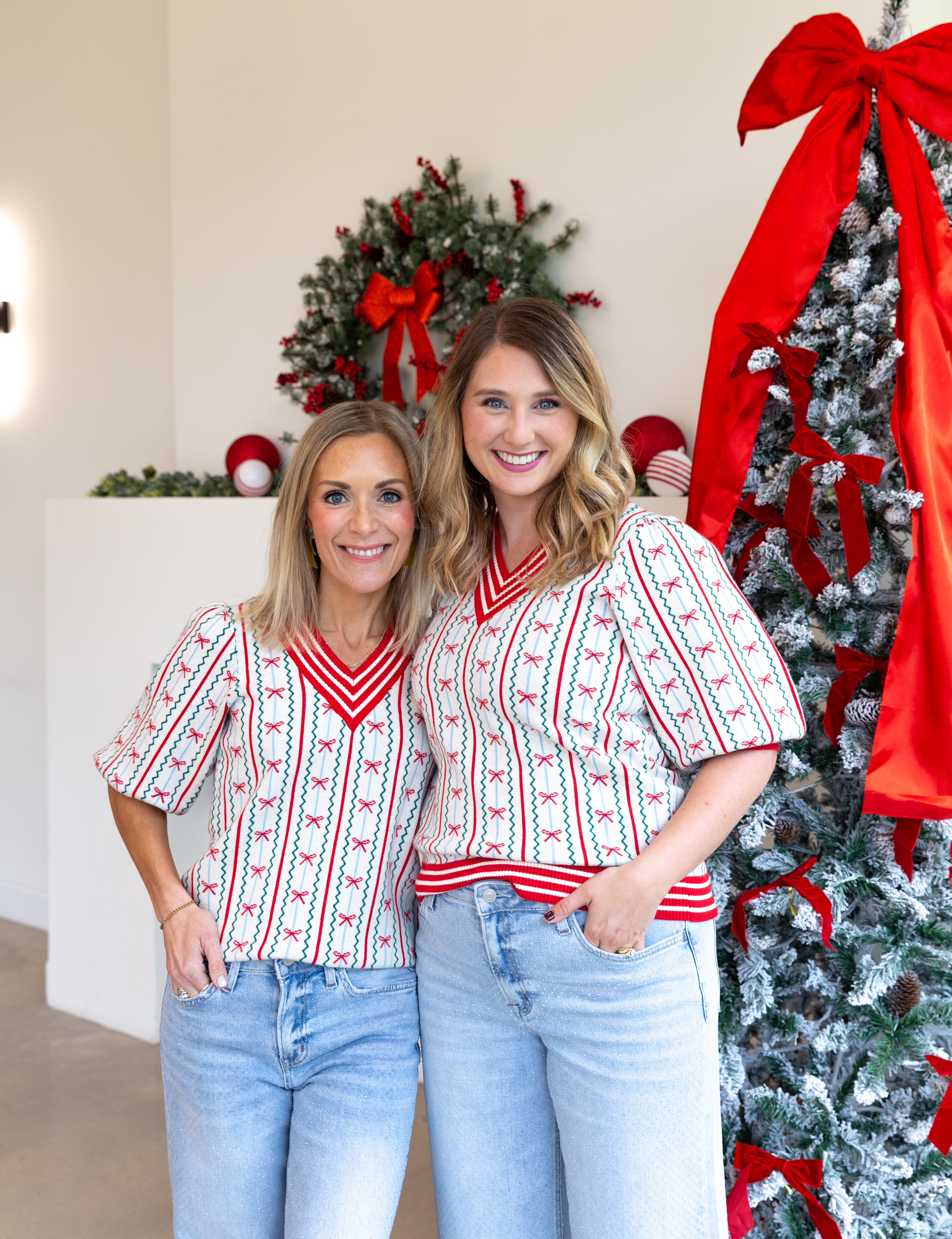 Mary Square - Bow Ivory Sweater-230 Sweaters/Cardis-MARY SQUARE-July & June Women's Fashion Boutique Located in San Antonio, Texas