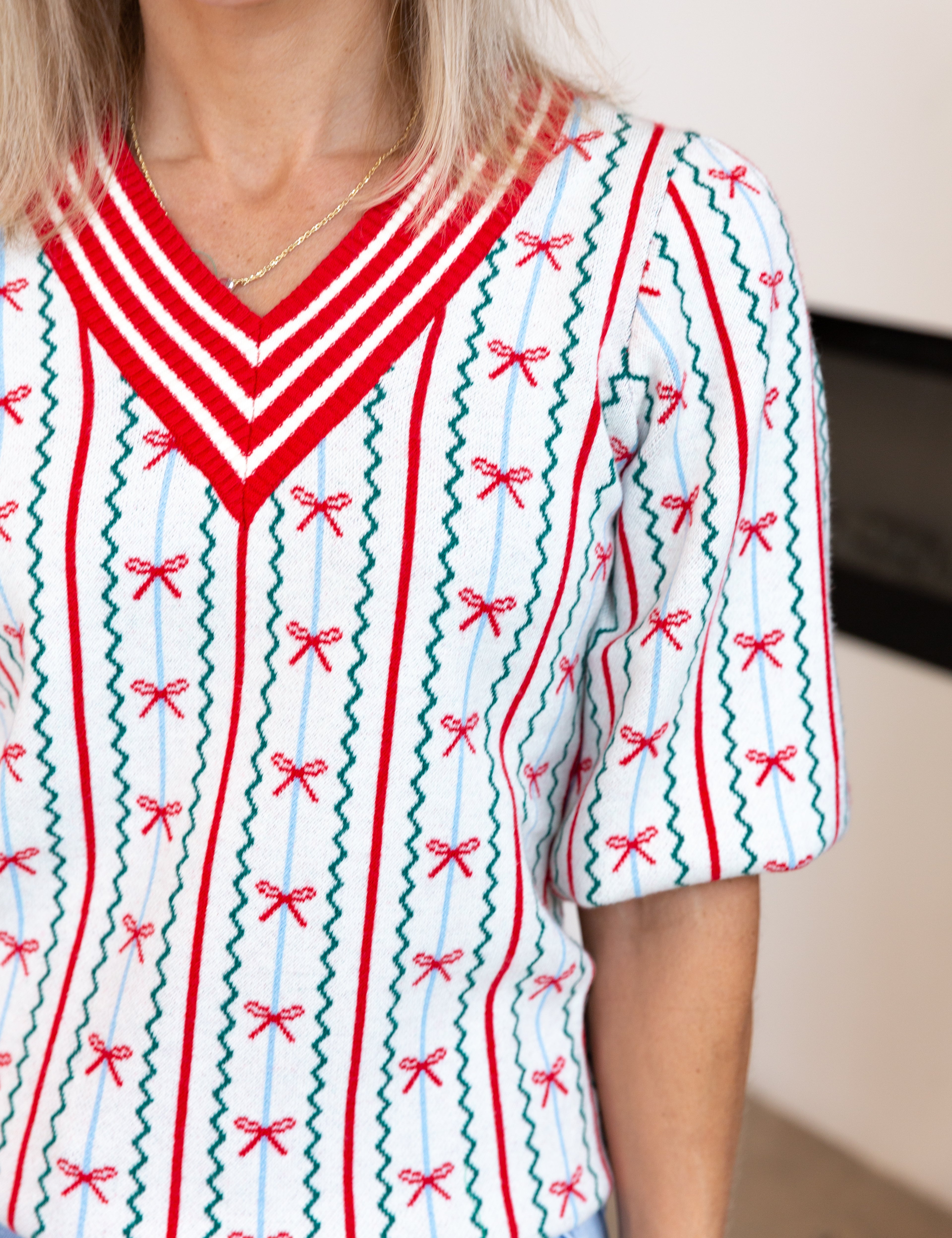 Mary Square - Bow Ivory Sweater-230 Sweaters/Cardis-MARY SQUARE-July & June Women's Fashion Boutique Located in San Antonio, Texas