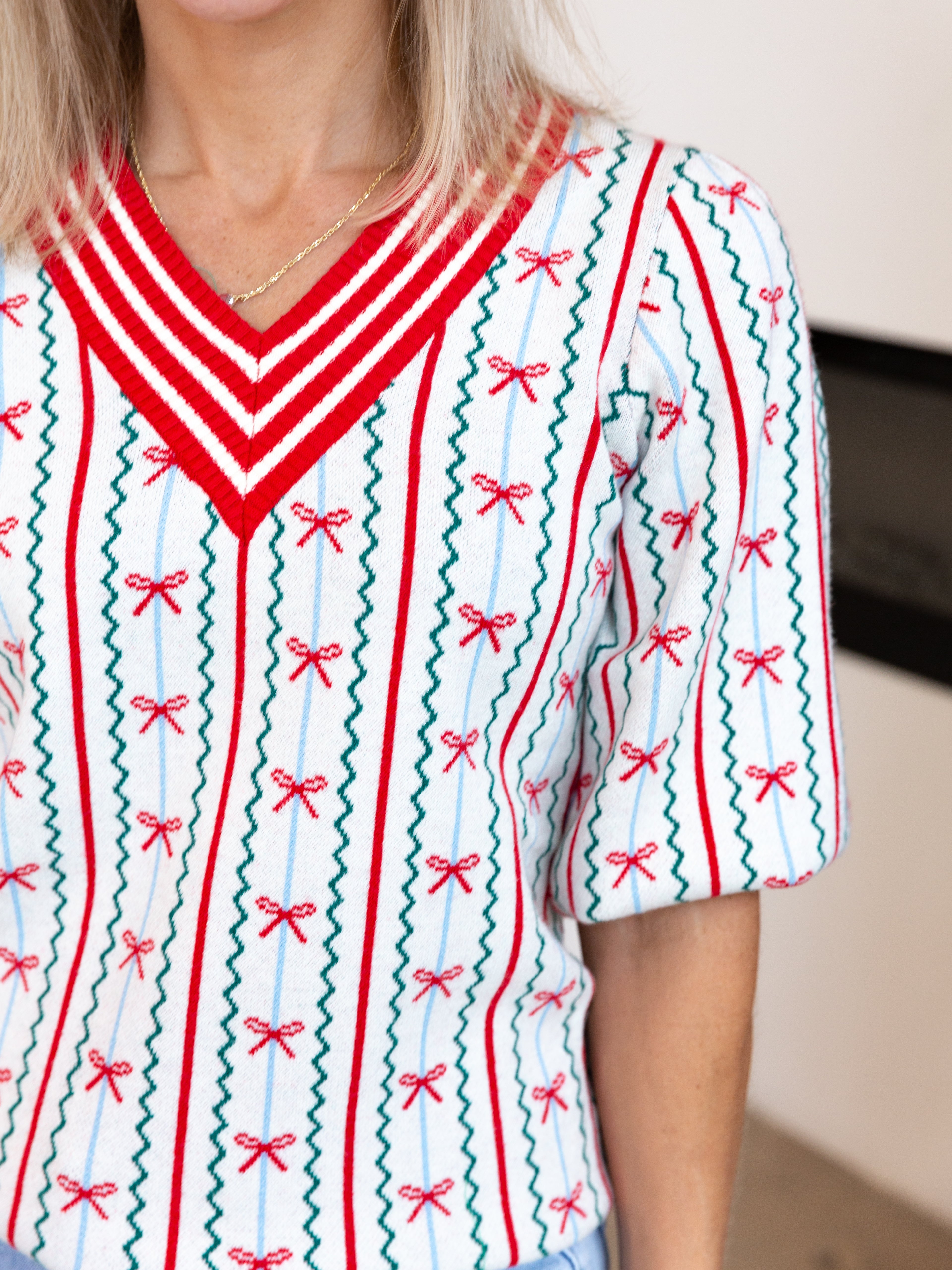 Mary Square - Bow Ivory Sweater-230 Sweaters/Cardis-MARY SQUARE-July & June Women's Fashion Boutique Located in San Antonio, Texas