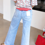 Vervet - High Rise Rhinestone Wide Leg Jeans-400 Pants-VEVERT BY FLYING MONKEY-July & June Women's Fashion Boutique Located in San Antonio, Texas