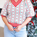 Mary Square - Bow Ivory Sweater-230 Sweaters/Cardis-MARY SQUARE-July & June Women's Fashion Boutique Located in San Antonio, Texas