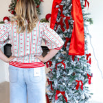 Mary Square - Bow Ivory Sweater-230 Sweaters/Cardis-MARY SQUARE-July & June Women's Fashion Boutique Located in San Antonio, Texas