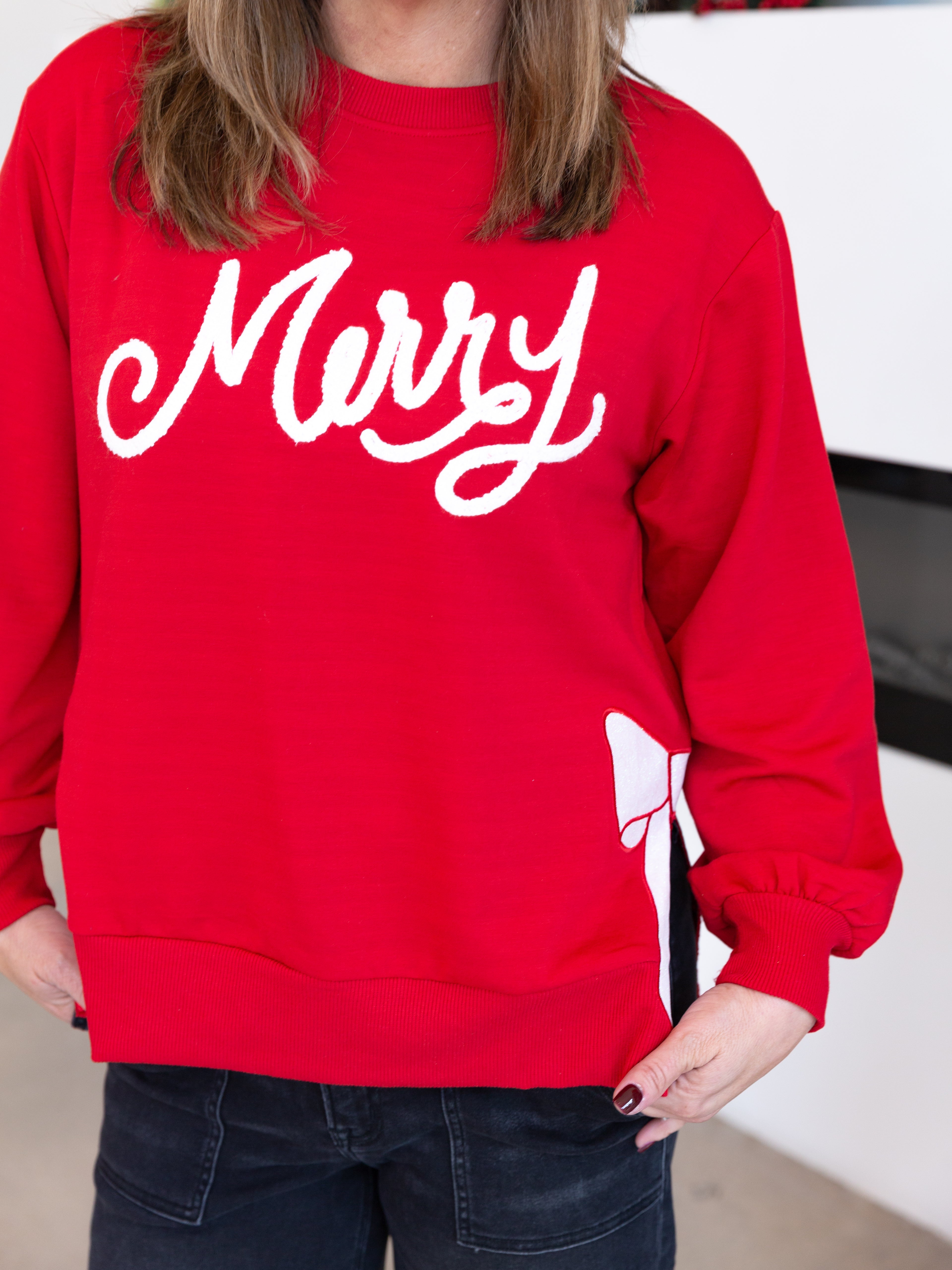 Mary Square - Lakelyn Merry Bow Sweater-230 Sweaters/Cardis-MARY SQUARE-July & June Women's Fashion Boutique Located in San Antonio, Texas