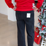 Vervet - High Rise Black Cuffed Wide Leg Jeans-400 Pants-VEVERT BY FLYING MONKEY-July & June Women's Fashion Boutique Located in San Antonio, Texas