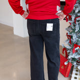 Vervet - High Rise Black Cuffed Wide Leg Jeans-400 Pants-VEVERT BY FLYING MONKEY-July & June Women's Fashion Boutique Located in San Antonio, Texas