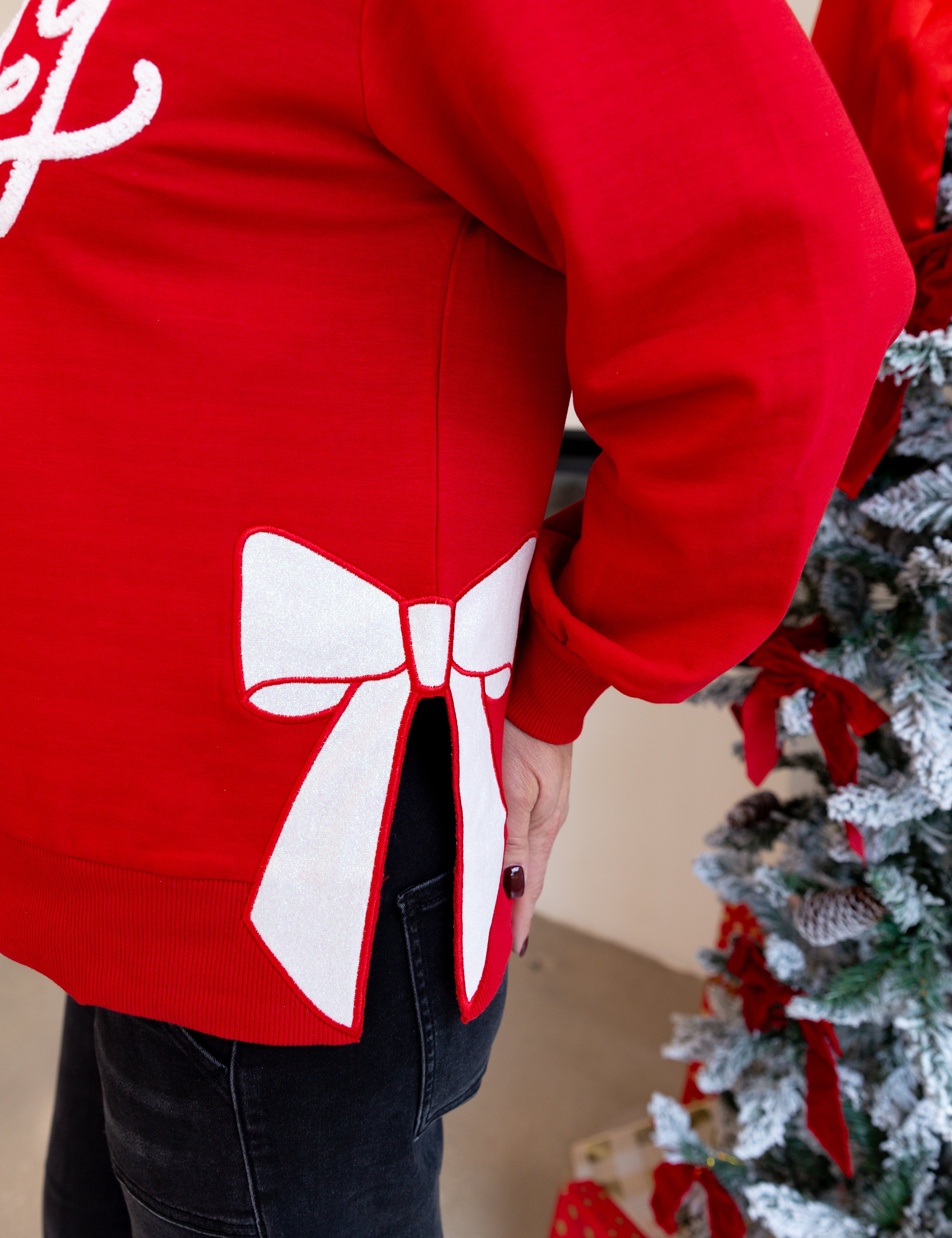 Mary Square - Lakelyn Merry Bow Sweater-230 Sweaters/Cardis-MARY SQUARE-July & June Women's Fashion Boutique Located in San Antonio, Texas