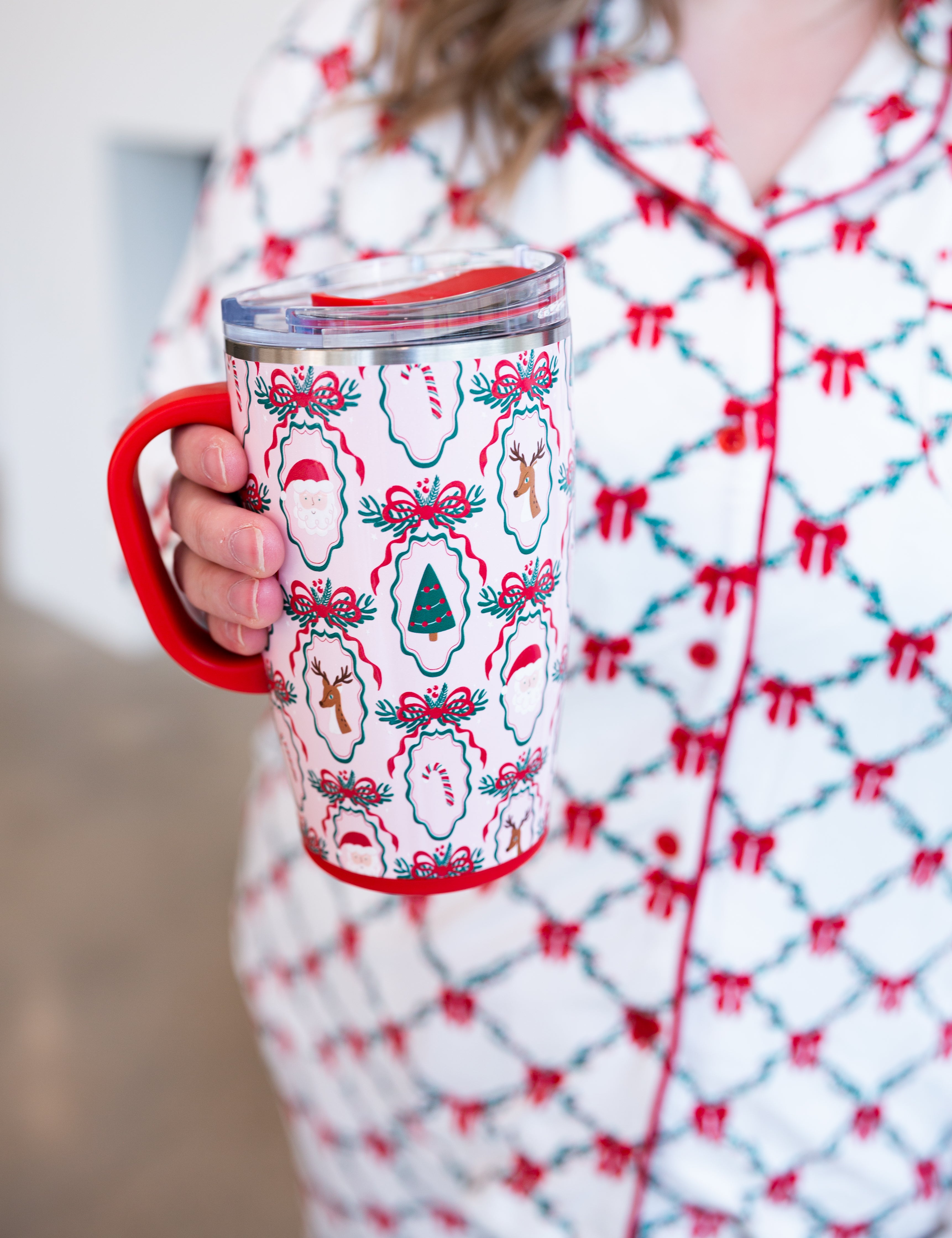 SWIG - Christmas Cameos Travel Mug 18oz-140 Gifts + Home-SWIG-July & June Women's Fashion Boutique Located in San Antonio, Texas