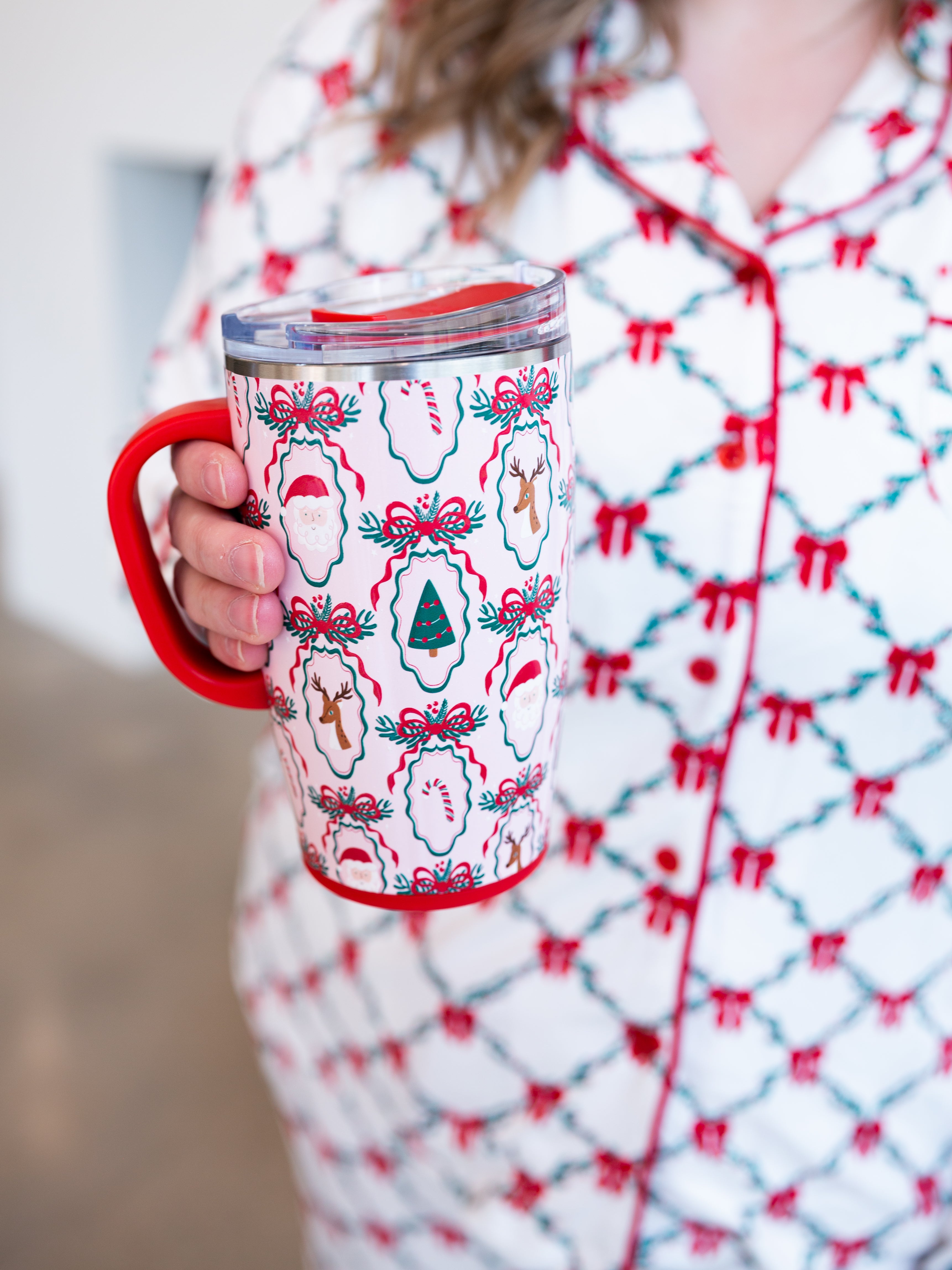 SWIG - Christmas Cameos Travel Mug 18oz-140 Gifts + Home-SWIG-July & June Women's Fashion Boutique Located in San Antonio, Texas