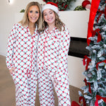 Mary Square - Lattice Garland Bow PJ Set-300 Athleisure/Lounge-MARY SQUARE-July & June Women's Fashion Boutique Located in San Antonio, Texas