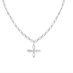 Natalie Wood - She's Classic Cross Drop Necklace in SIlver-110 Jewelry & Hair-Natalie Wood-July & June Women's Fashion Boutique Located in San Antonio, Texas