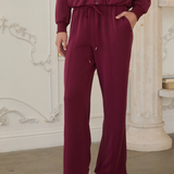 Soft Modal Lounge Pants - Wine - *PRE-ORDER*-300 Athleisure/Lounge-SKIES ARE BLUE-July & June Women's Fashion Boutique Located in San Antonio, Texas
