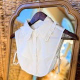 Faux Collar - White Peter Pan Ruffle-200 Fashion Blouses-Giddy Up Glamour-July & June Women's Fashion Boutique Located in San Antonio, Texas