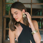 Sunshine Tienda - Double Bow Earrings - Gold-110 Jewelry & Hair-Sunshine Tienda-July & June Women's Fashion Boutique Located in San Antonio, Texas