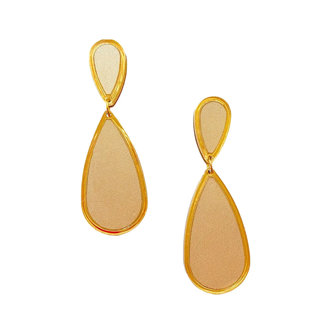 Ava Satin Earrings - Champange-110 Jewelry & Hair-Bohemian Gemme-July & June Women's Fashion Boutique Located in San Antonio, Texas