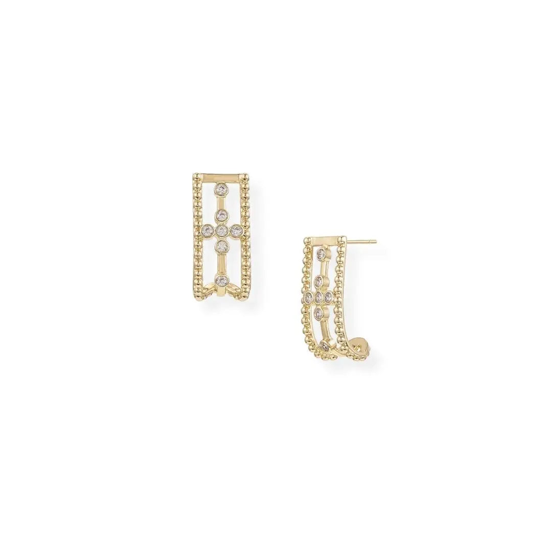 Natalie Wood - Legacy Cross Mini Drop Earrings - Gold-110 Jewelry & Hair-Natalie Wood-July & June Women's Fashion Boutique Located in San Antonio, Texas