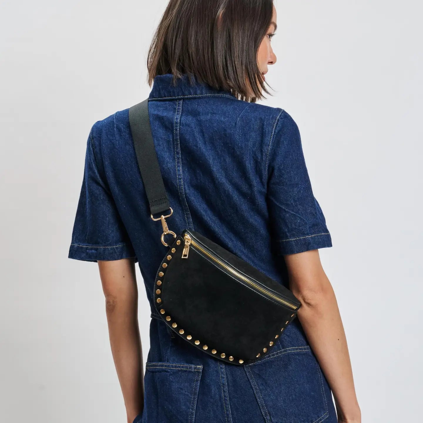 Gizelle Suede Belt Bag - Black-130 ACCESSORIES-Moda Luxe-July & June Women's Fashion Boutique Located in San Antonio, Texas
