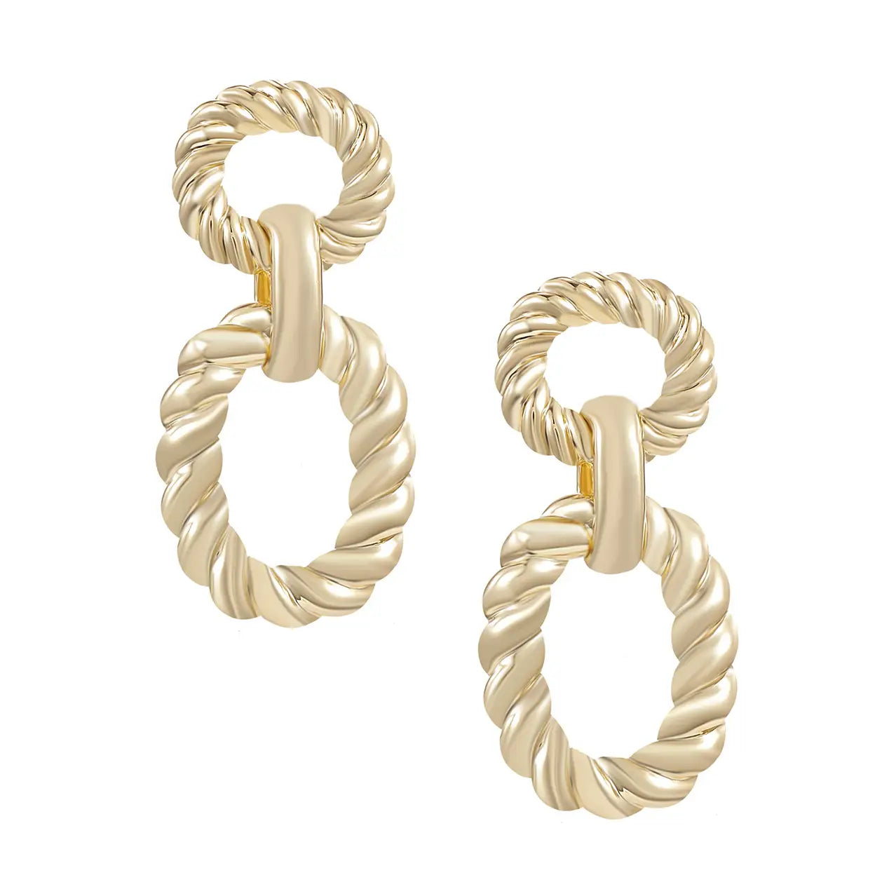 Natalie Wood - Heirloom Link Earrings - Gold-110 Jewelry & Hair-Natalie Wood-July & June Women's Fashion Boutique Located in San Antonio, Texas