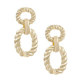 Natalie Wood - Heirloom Link Earrings - Gold-110 Jewelry & Hair-Natalie Wood-July & June Women's Fashion Boutique Located in San Antonio, Texas