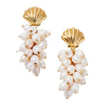 Bohemian Gemme - Seashell Pearl Drop Earrings-110 Jewelry & Hair-Bohemian Gemme-July & June Women's Fashion Boutique Located in San Antonio, Texas
