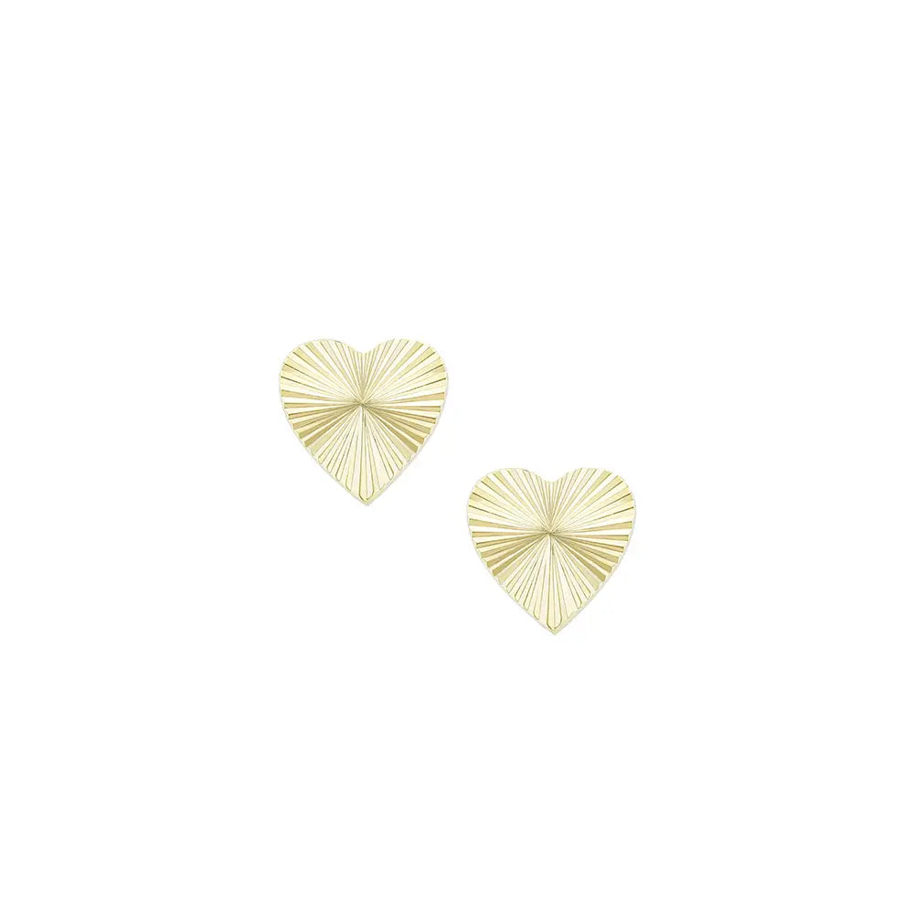 Natalie Wood - Adorned Heart Stud Earrings Gold-Natalie Wood-July & June Women's Fashion Boutique Located in San Antonio, Texas