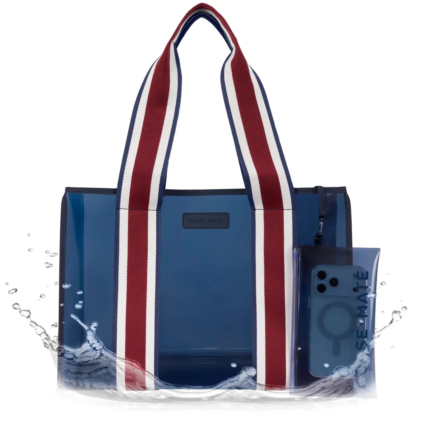 Case-Mate - Navy Rugby Stripe Jelly Tote Bag-130 Accessories-Casemate-July & June Women's Fashion Boutique Located in San Antonio, Texas