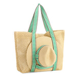 Dorian Tote Bag & Hat Set - Green-130 ACCESSORIES-SHIRALEAH-July & June Women's Fashion Boutique Located in San Antonio, Texas