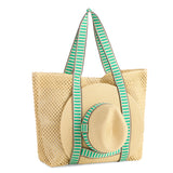 Dorian Tote Bag & Hat Set - Green-130 ACCESSORIES-SHIRALEAH-July & June Women's Fashion Boutique Located in San Antonio, Texas