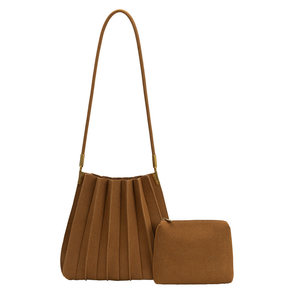 Carrie Suede Shoulder Bag - Camel-130 Accessories-MELIE BIANCO-July & June Women's Fashion Boutique Located in San Antonio, Texas
