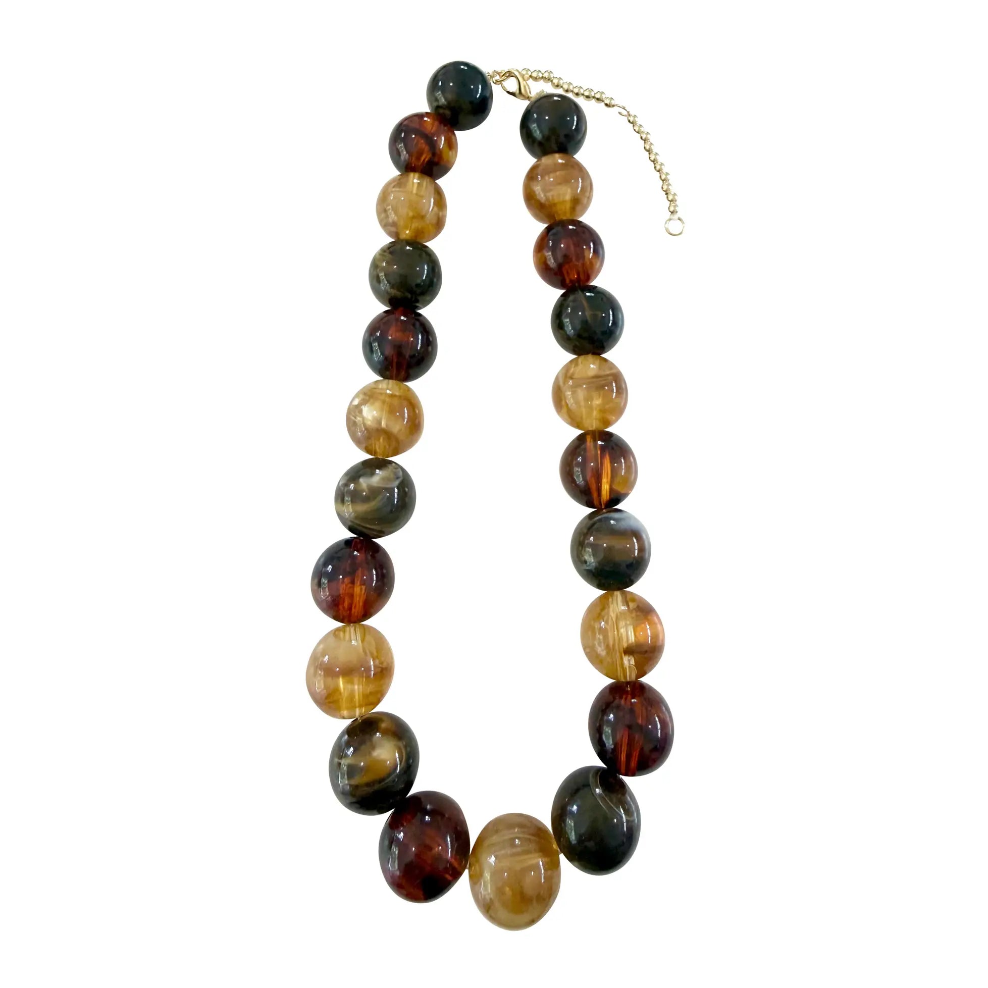 Ava Chunky Beaded Necklace - Brown Mix-110 Jewelry & Hair-Gemelli-July & June Women's Fashion Boutique Located in San Antonio, Texas