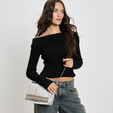 Esmerelda Clutch - Silver-130 ACCESSORIES-Moda Luxe-July & June Women's Fashion Boutique Located in San Antonio, Texas