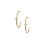 Natalie Wood - Legacy Cross Hoop Earrings - Gold-110 Jewelry & Hair-Natalie Wood-July & June Women's Fashion Boutique Located in San Antonio, Texas