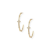 Natalie Wood - Legacy Cross Hoop Earrings - Gold-110 Jewelry & Hair-Natalie Wood-July & June Women's Fashion Boutique Located in San Antonio, Texas