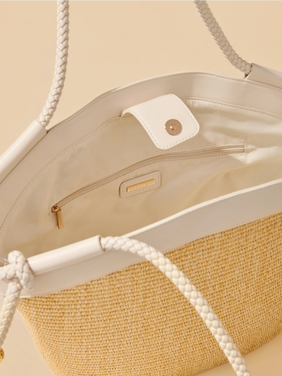 The Gina Tote Bag - Cream-130 ACCESSORIES-SHIRALEAH-July & June Women's Fashion Boutique Located in San Antonio, Texas