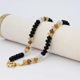 Treasure Jewels - Brooke Black & Brown Gemstone Necklace-110 Jewelry & Hair-Treasure Jewels-July & June Women's Fashion Boutique Located in San Antonio, Texas