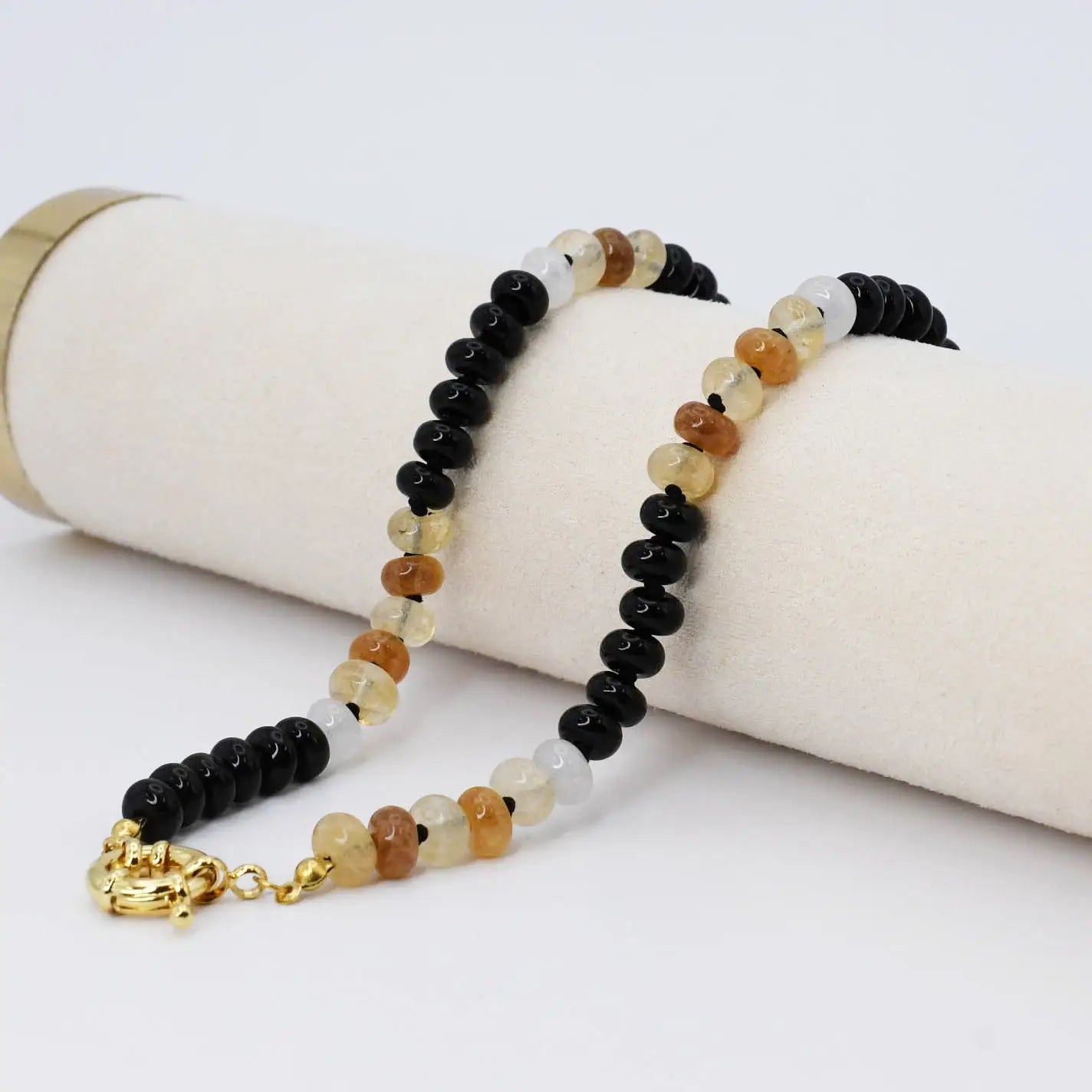 Treasure Jewels - Brooke Black & Brown Gemstone Necklace-110 Jewelry & Hair-Treasure Jewels-July & June Women's Fashion Boutique Located in San Antonio, Texas
