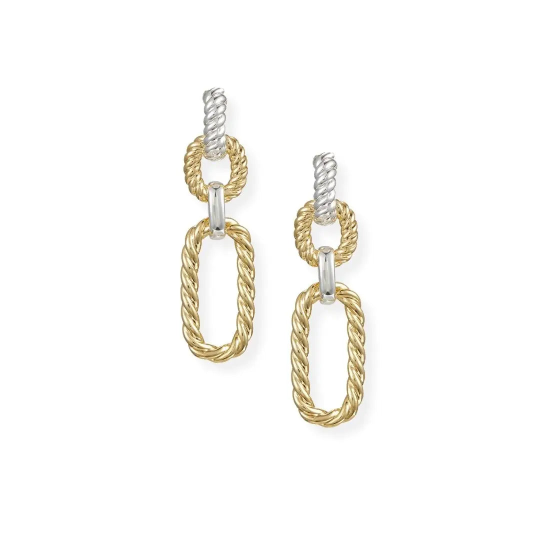 Natalie Wood - Legacy Link Statement Earrings - Gold/Silver-110 Jewelry & Hair-Natalie Wood-July & June Women's Fashion Boutique Located in San Antonio, Texas