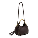 Dottie Gold Top Handle Bag - Espresso-130 Accessories-MELIE BIANCO-July & June Women's Fashion Boutique Located in San Antonio, Texas