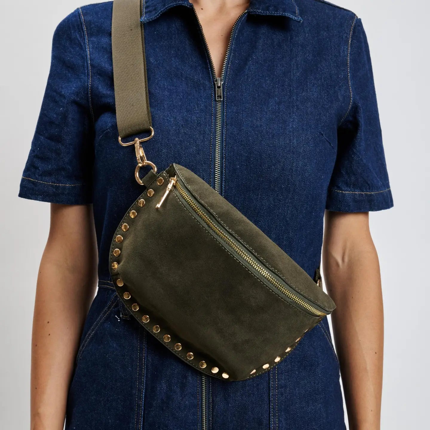Gizelle Suede Belt Bag - Olive-130 ACCESSORIES-Moda Luxe-July & June Women's Fashion Boutique Located in San Antonio, Texas
