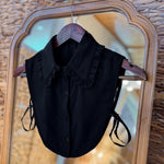 Faux Collar - Black Peter Pan Ruffle-200 Fashion Blouses-Giddy Up Glamour-July & June Women's Fashion Boutique Located in San Antonio, Texas