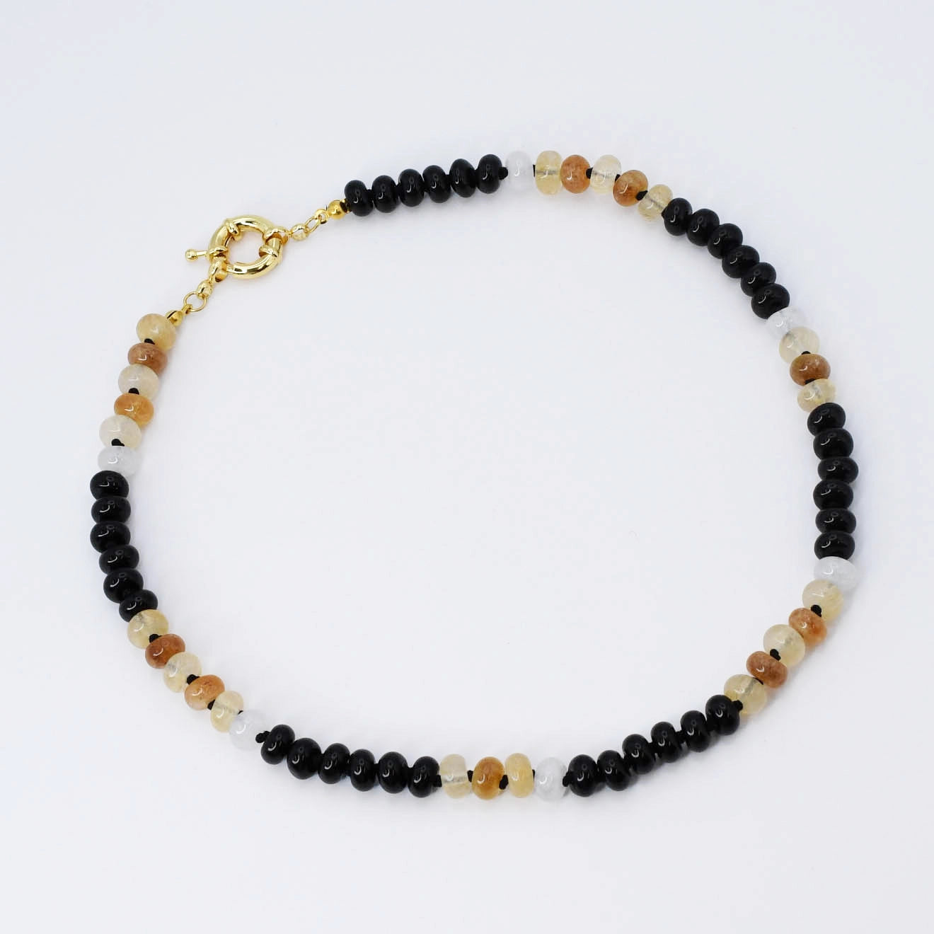 Treasure Jewels - Brooke Black & Brown Gemstone Necklace-110 Jewelry & Hair-Treasure Jewels-July & June Women's Fashion Boutique Located in San Antonio, Texas