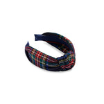 Tartan Knotted Headband - Navy-130 ACCESSORIES-SHIRALEAH-July & June Women's Fashion Boutique Located in San Antonio, Texas
