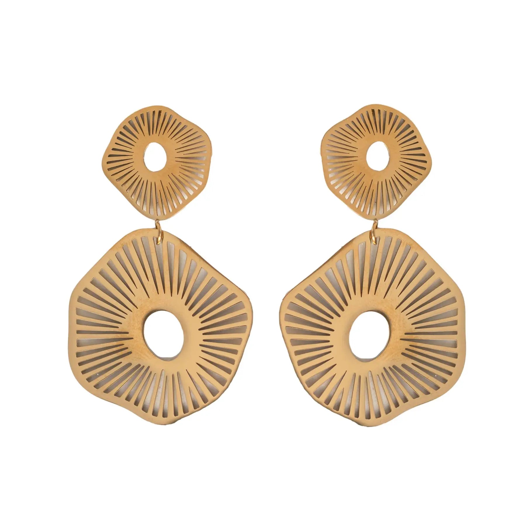 Gold Anemone Statement Earrings-110 Jewelry & Hair-St Armands Designs of Sarasota-July & June Women's Fashion Boutique Located in San Antonio, Texas