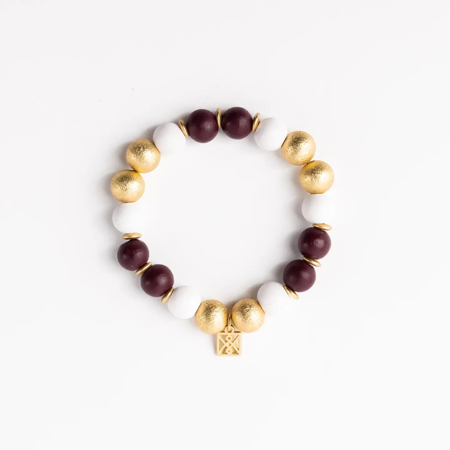 Michelle McDowell - Nori Bracelet - Maroon & White-110 Jewelry & Hair-Michelle McDowell-July & June Women's Fashion Boutique Located in San Antonio, Texas