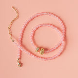 Double Beaded Necklace Set - Pink-110 Jewelry & Hair-MacRae & Co-July & June Women's Fashion Boutique Located in San Antonio, Texas