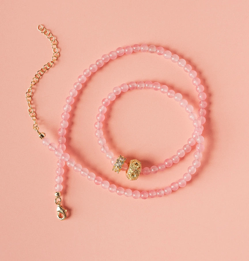 Double Beaded Necklace Set - Pink-110 Jewelry & Hair-MacRae & Co-July & June Women's Fashion Boutique Located in San Antonio, Texas