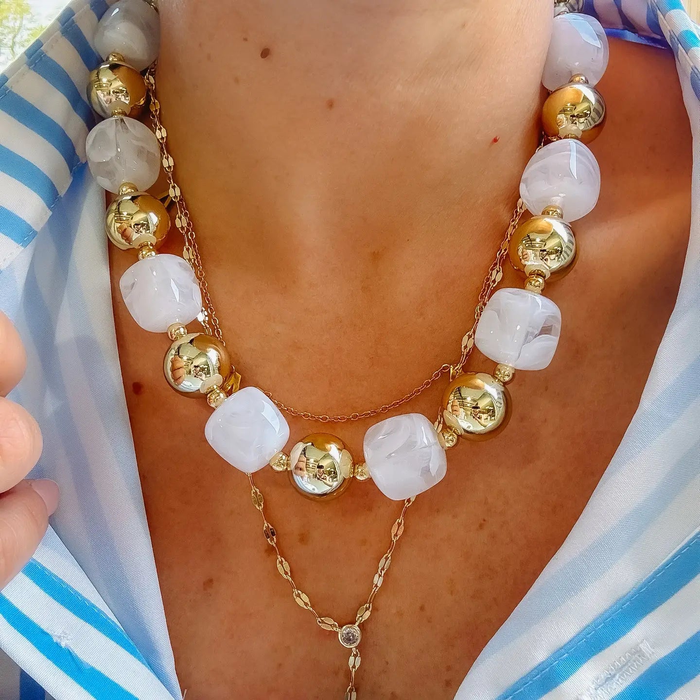 Treasure Jewels - Easy Breezy Beaded Necklace-110 Jewelry & Hair-Treasure Jewels-July & June Women's Fashion Boutique Located in San Antonio, Texas