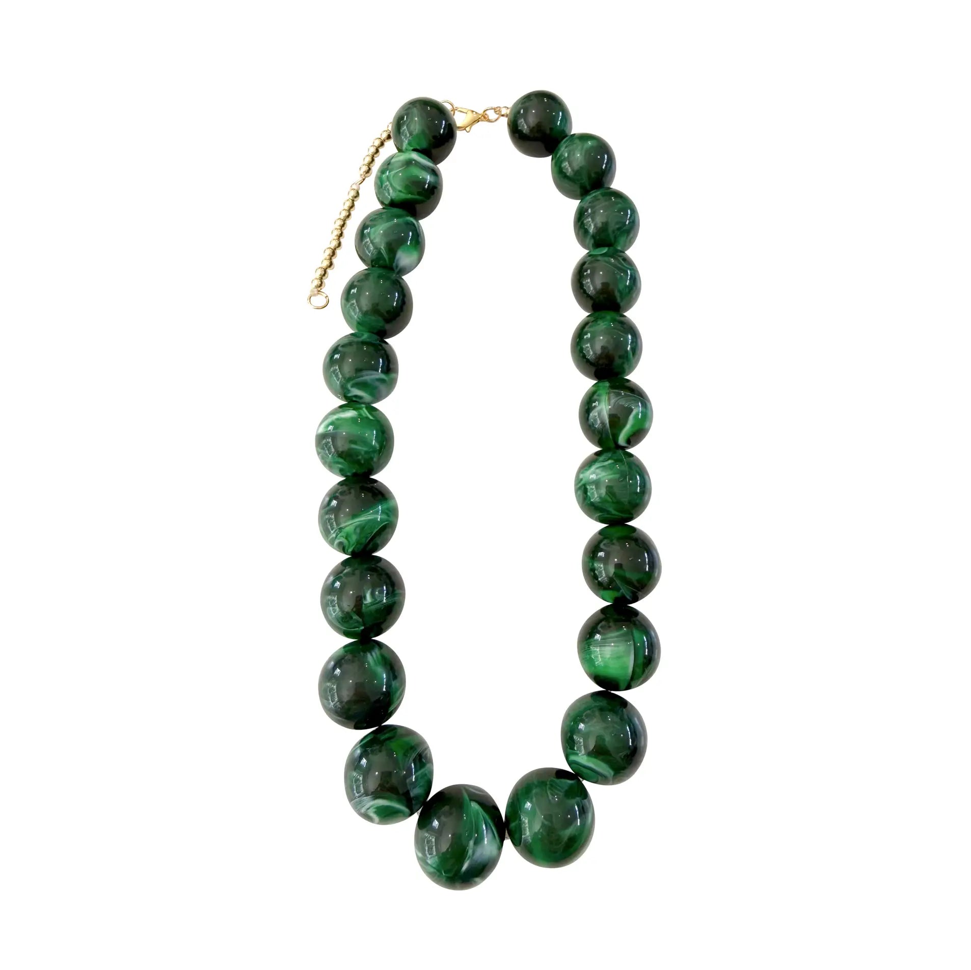 The Carter Beaded Necklace - Emerald Green-110 Jewelry & Hair-Gemelli-July & June Women's Fashion Boutique Located in San Antonio, Texas