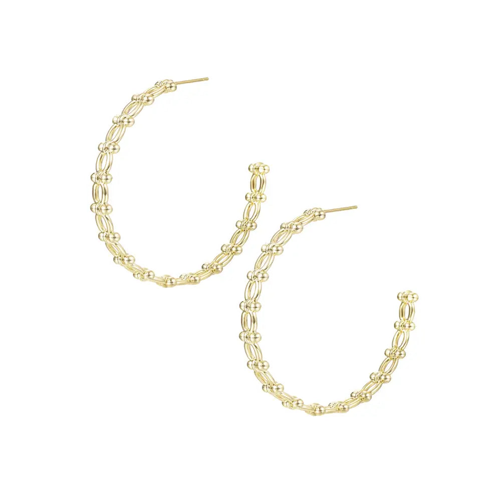 Natalie Wood - Celestia Hoop Earrings in Gold-110 Jewelry & Hair-Natalie Wood-July & June Women's Fashion Boutique Located in San Antonio, Texas