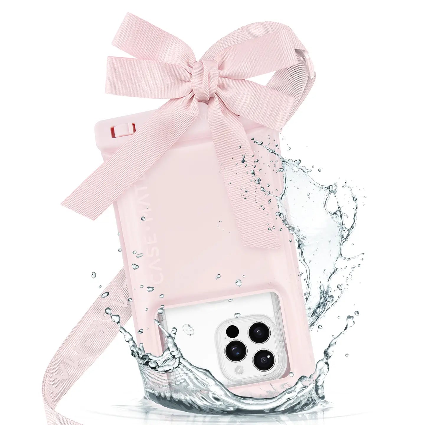 Casemate - Ballet Pink Bow Waterproof Floating Pouch-130 ACCESSORIES-Casemate-July & June Women's Fashion Boutique Located in San Antonio, Texas