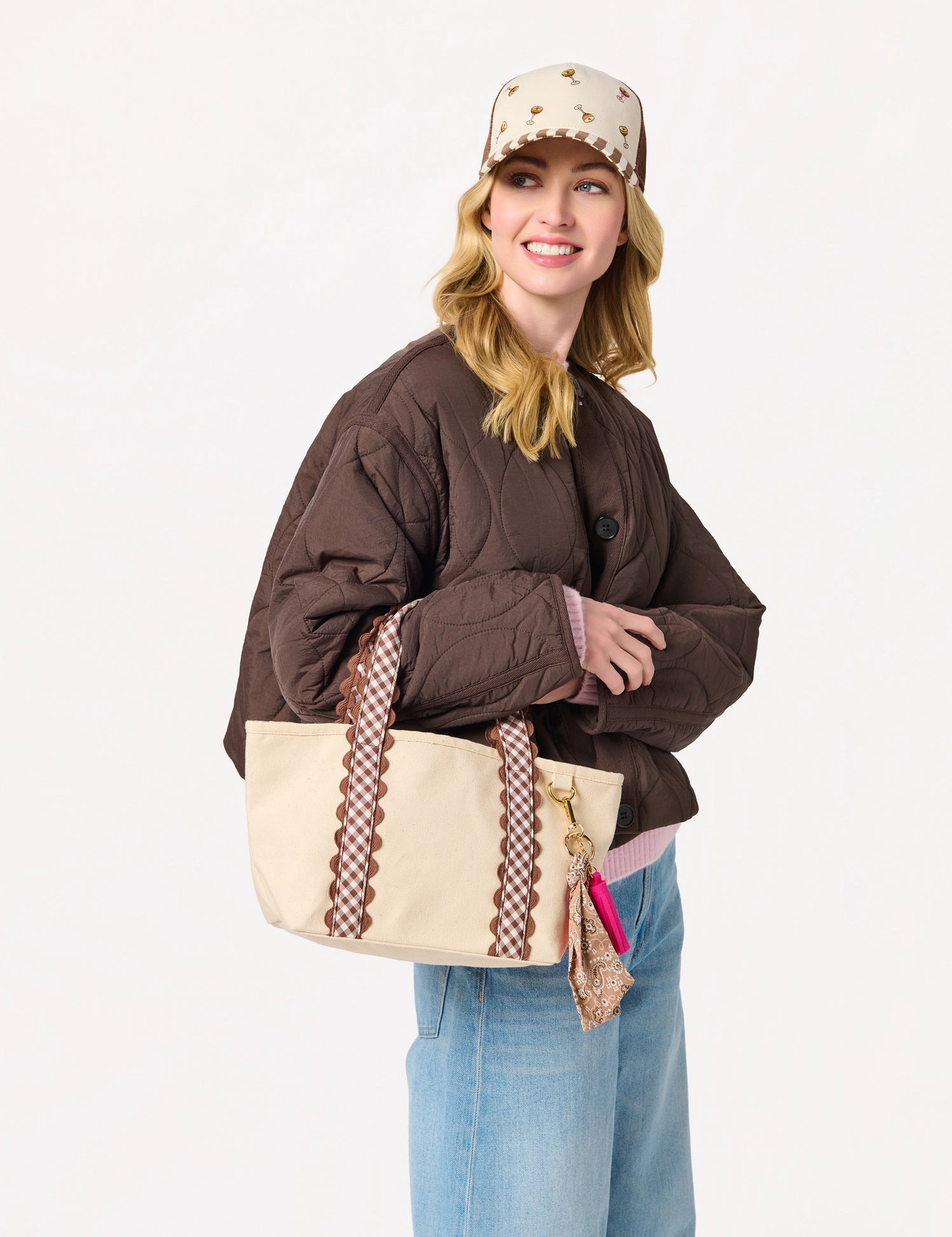 Darling Gingham Mini Tote - Brown-130 Accessories-SHIRALEAH-July & June Women's Fashion Boutique Located in San Antonio, Texas